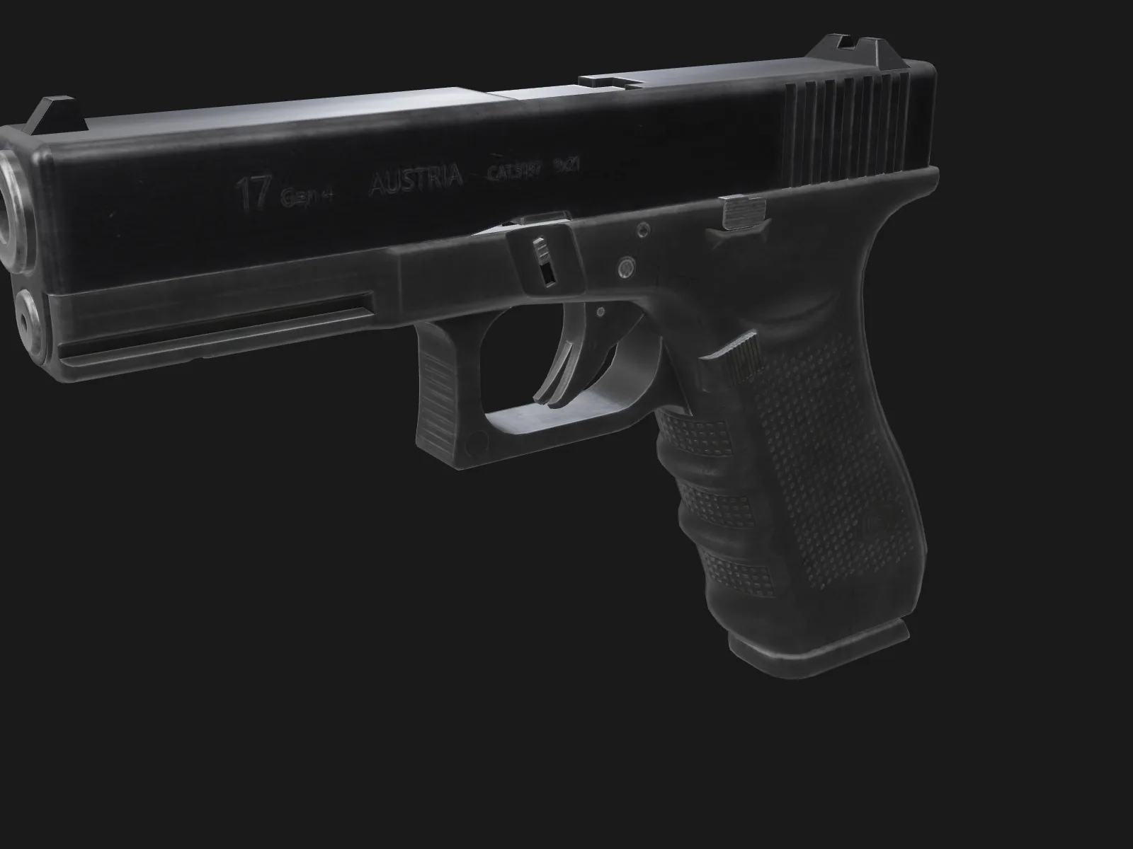 Glock 17 Gen 4 als drehbares 3D-Modell im Trainer